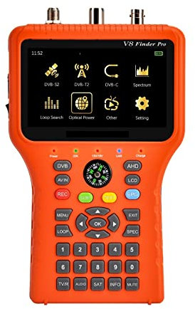 Buscador de satélite, medidor de señal, 5 unids/lote H.265 medidor combinado DVB S2 DVB T2 DVB C 4,3 pulgadas analizador de espectro de pantalla cámara CCTV en V8 Finder Pro para ajustar la antena par
