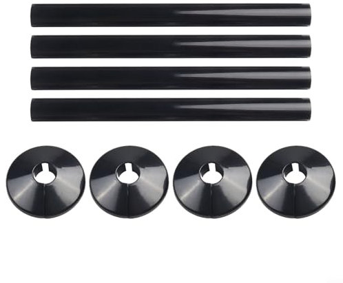 Zeroupshop 8 Stück Heizkörperrohr-Lochabdeckungen, 15 mm Rohre, perfektes Heizkörperzubehör, für Standard-Badezimmerheizkörper (schwarz)