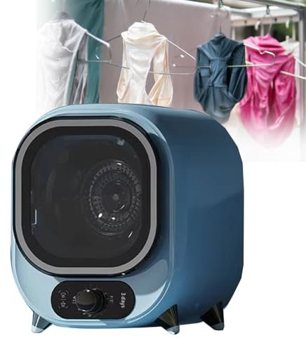 Asciugatrice a Condensazione, Asciugatrice, Mini Centrifuga Portatile, 5 Modalità di Asciugatura, Carico di 0,8 kg, Mini Asciugatrice Elettrica Portatile, Asciugatrice per Biancheria Intima(Light Blue