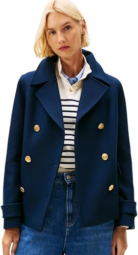 Tommy Hilfiger Wool Blend Reg Db Peacoat Ww0ww47281 Abrigo de doble botonadura Mujer (Pack de 1)