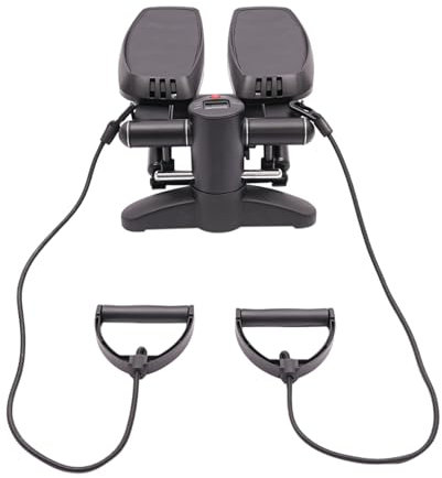 Mini stepper stepper portatile fitness stepper stepper per la casa con Power Ropes, Up-Down Swing Stepper Portata massima 150 kg per Home Office Training e Gym