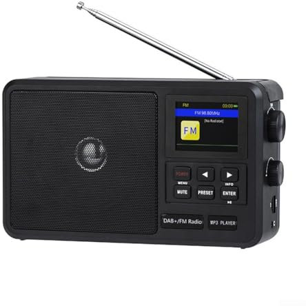 Lätt bärbar internetradio med FM DAB+, anslutning och tydlig LCD-skärm för utomhusaktiviteter eller resor