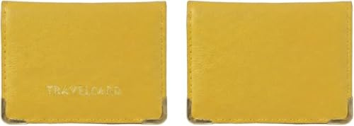 ORCHIDS Unisex Travel Bus Pass Holder – Slim ID, Credit Card & Ticket Wallet Cover Case (Yellow)
