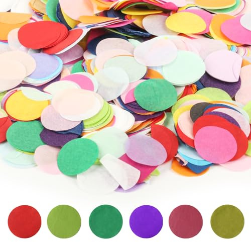100gKonfetti Bunt, Tischdeko Konfetti Hochzeit, Mehrfarbig Runde Konfetti Geburtstag, Pastellfarben Papierreste Papier Confetti Streudeko für Luftballons Hochzeit Jubiläum Party Dekoration