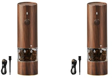GNURBDILFO 2X Elektrisk Salt- och Pepparkvarn USB-Laddning Automatisk Salt- och Pepparkvarn, Lämplig för Kök och Restauranger,A