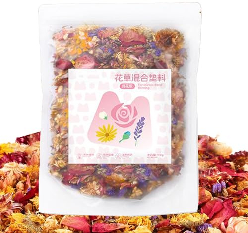 Genérico Lecho para Hámster | 100g Papel De Flores Secas para Animales Pequeños,Absorción de Humedad Alfombrilla Relajante Control Olores - Decoración para Jaula de Conejo Hámster Hurón