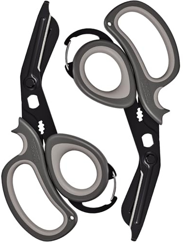 MEUUT 2 PCS All Purpose Scissor –7.5in Multi-Purpose Utility Scissors for Kitchen, Crafts, Camp, Emergency & Industrial Use Heavy Duty Stainless Steel with Micro-Serrated Blade for Left and Right Hand