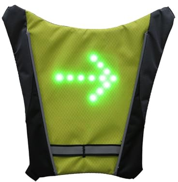 Genérico Chaleco de seguridad con señal de LED - Chaleco ligero para | correr - Luz de guía Usb Bike-Pack con indicador de dirección para correr de noche, andar en bicicleta