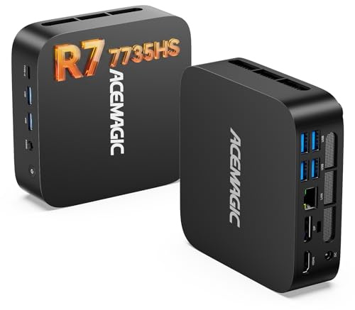 ACEMAGIC M1 Mini PC, AMD Ryzen 7 7735HS (4,75GHz), 24GB LPDDR5 512GB SSD