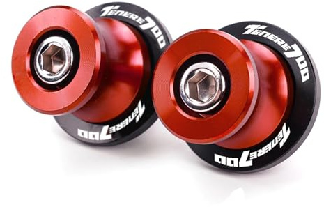 Cursores de Caballete Trasero Moto en Aluminio Para Tenere 700 T7 Rally World Raid 2022-2024 Tornillos de Aluminio para Soporte de Bobina y Carretes de Basculante Moto(Red)