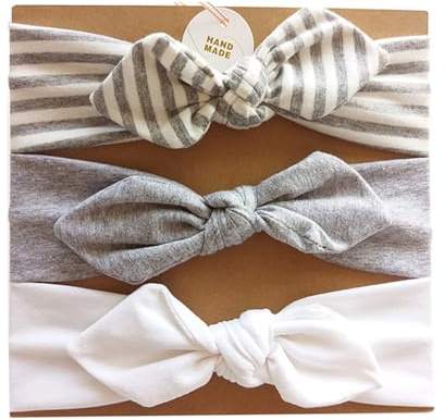 Bllatta Fasce Capelli Bambine Ragazze Bowknot Elastica Capelli Bimba per capelli alla moda Cerchietti e fasce per capelli Fai da Te Regali per Neonate Baby 3Pcs