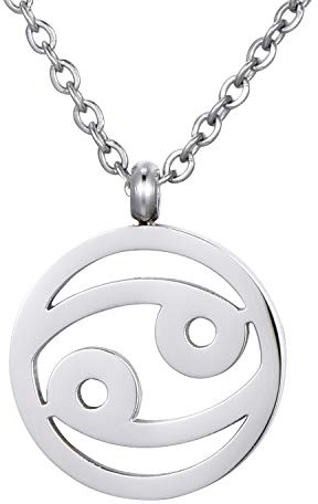 Morella Damen Halskette Sternzeichen Krebs Edelstahl Silber im Samtbeutel