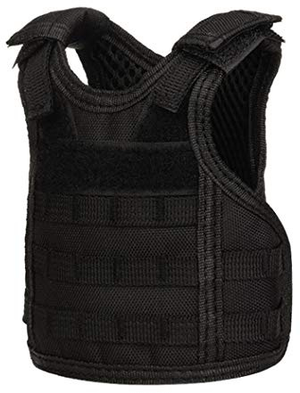 AOUTACC Mini Tactical Beer Vests, Molle Beer Cooler Jacket Adjustable Drink Bottle Vests Holder Beverage Cooler Holder for 12oz or 16oz Cans or Bottles (1 Pack, Black)