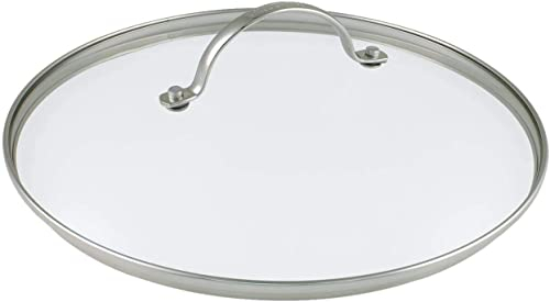 Tempered Glass Vented Pan Lid Saucepans, Wok, 28CM Glass Lid Transparent - Stainless Steel Rim & Handle (28CM)
