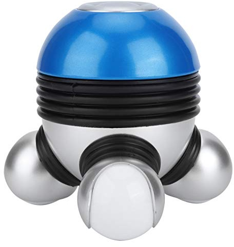 Nivvity Kroppsmassageapparat, bärbar mini-handmassageapparat med vibrationsmassageapparat smärtmassageapparat med LED-lampa för huvud hals ben smärtlindring (blå)