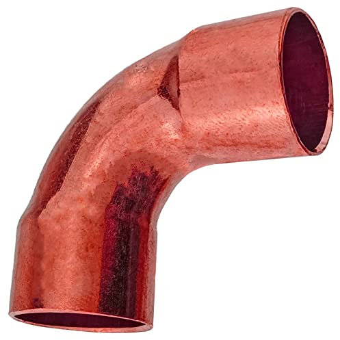 MegaHaustechnik Löt Fitting 5002a Bogen 90° Grad für Kupfer Rohr Außendurchmesser 35mm i-i 2 Muffen Anschlüsse zum Löten Trinkwasser geeignet Kupplung Verbinder Heizung Sanitär Wasser Winkel