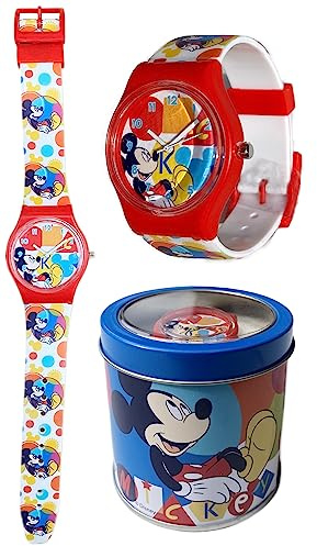 Kids- Reloj Analogico En Caja De Metal Ke03 Mickey, Color (WD22139)