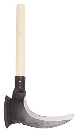 Hoz doble de acero de alto manganeso, tratamiento de endurecimiento eficiente de doble guadaña cuchillas afiladas antioxidantes Multifuncional Cortar árboles de corte para herramientas de jardinería