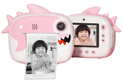Andoer Barnkamera Instantanea, 2,5K 12MP barnkamera, 2,4 tum omedelbar kamera för barn med 32 GB SD-kort, 3 tryckpapper, pennor och klistermärken