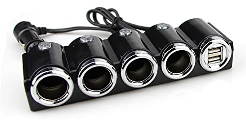 Uttagsadapter 4-vägs splitter, bil cigarettändare USB-splitter Y-adapter för tändare splitter adapter