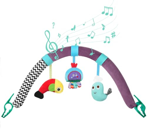 HOTUT Spielbogen, Baby Bogen Spielzeug Kinderwagen, Spielbogen für den Kinderwagen, Kinderwagen Spielzeug für Spielbogen mit Rassel und BB Gerät