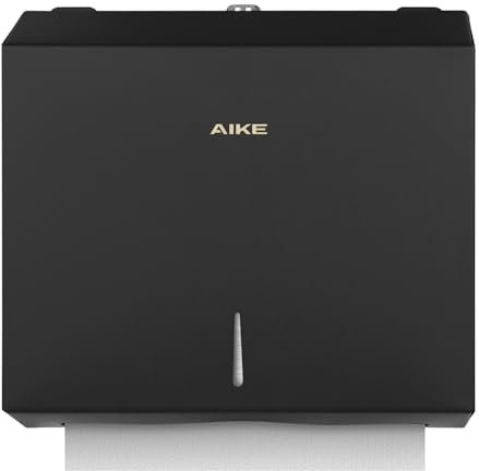 AIKE Acero Inoxidable Dispensador Papel Secamanos 250 Hojas Pared,para H2 & Z-Fold Papel Plegado de Tamaño 27 X 10 cm o Inferior Dispensador Papel Manos