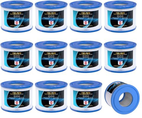 POOLPURE Typ VI SPA- und Whirlpool-Filter ersetzt Coleman SaluSpa 90352E 58323 90427E, Lay-Z-Spa Whirlpool-Filterkartusche, aufblasbare Whirlpool-Filter (12)