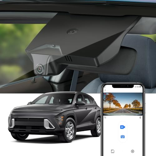 Fitcamx Dashcam 4K Lämplig för Hyundai Kona 2023-2025 & Kona Electric (96030-BE010), OEM Bilkamera 2160P Video WiFi, G-sensor, Loop-inspelning, Night Vision, WDR Dash-kamera, Plug & Play, 64GB kort