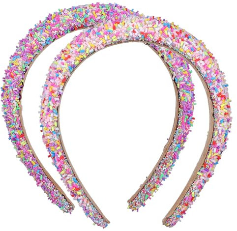 OATIPHO 2pièces Bandeau Pour Cheveux à Paillettes Rembourré Style Bonbon Pour Femmes Et Filles Mode