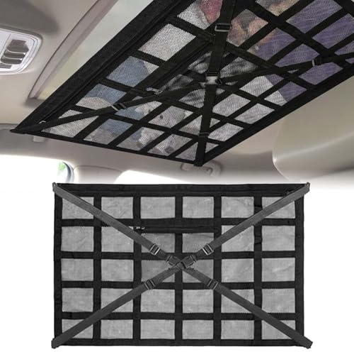 BYCHKA 90 X 65 Cm Red Almacenamiento para Techo de Coche para Jeep Wrangler Unlimited 4 (IV) JL I 2018-2024, Almacenamiento Gran,Ajustable Accesorios,prevenir La Flacidez