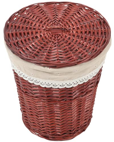 Outanaya Cesto Portaoggetti Intrecciato in Rattan Coperchio Cestino Portabiancheria Grande Capacità per Biancheria e Vestiti Contenitore Organizzatore per Casa e Lavanderia