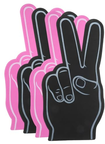 MAGICLULU 4 Piezas Dedos de Espuma para Animar Accesorios para Porristas y Fans Deportivos para Fiestas y Eventos Deportivos Colores Negro y Rosa Suaves y Cómodos para Manos