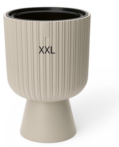 MELTOM Blumenkübel mit 3D Effekt, Beige, Größe XXL