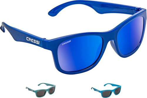 Cressi Kiddo Sunglasses, Occhiali da Sole per Bambino Unisex 6+ Anni, Royal Blu/Lenti Specchiate Blu