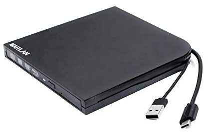 Reproductor de discos Blu-ray externo ultra delgado 4K UHD HD 3D, USB tipo A y tipo C USB-C 2 en 1 6X BD-R BD-RE DL BDXL 100GB DVD-R M-Disc Burner Unidad óptica portátil, para Windows 10 Mac OS