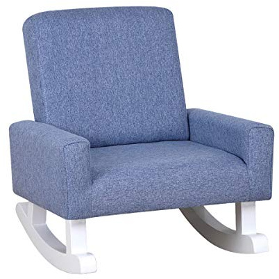 Yoonnie room Baby Rocking Chair,Toddler Chair,Kids Chair,Kids Sofa, Shaky Wooden Foot and Linen Fabric,Toddler Rocking Armchair for Boys and Girls Rest (Blue)