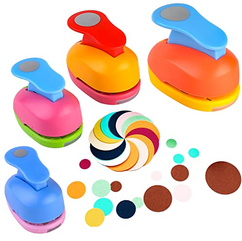 Set di 4 fustelle rotonde, rotonde, per scrapbooking, bricolage, foto, biglietti di auguri, etichette regalo (4)