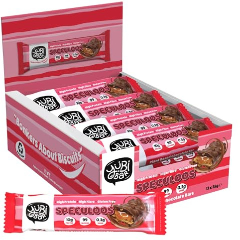 Yubi Bar – Speculoos Protein Bars, 12 x 35g | 99 Calories, High Protein, Low Sugar, High Fibre, Gluten Free and Dairy Free, Healthy Snacks/Nutrition Bar