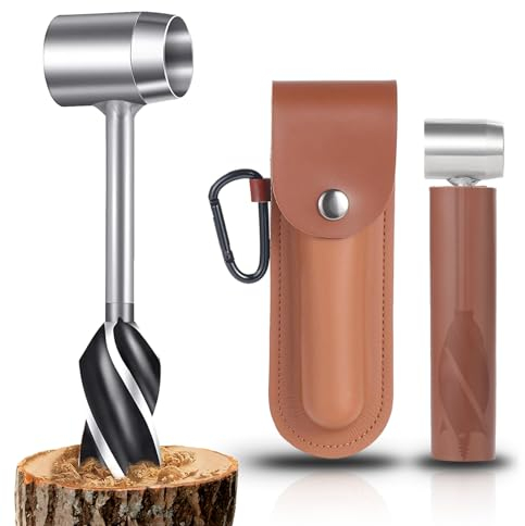 Handbohrmaschine, Holzbearbeitung Handbohrer Manuelle Überlebensbohrer, Outdoor Handbohrer Schneckenbohrer, Scotch eye holz handbohrer für Camping, Bushcraft und Outdoor Backpacking