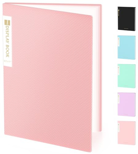 Sooez Binder with Plastic Sleeves 30-Pocket, Displays 60 Pages, 8.5x11 Presentation Folders with Clear Sheet Protectors, Art Portfolio Binder for Certificate & Office Project, Document Organizer
