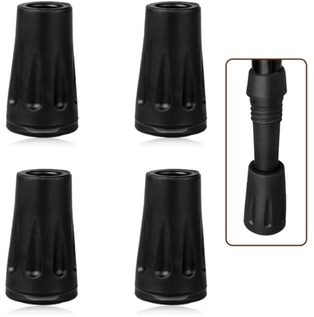 Protecteur en Caoutchouc Embouts pour bâtons de Marche Nordique Trekking Universels - Protecteurs pour Asphalte Tampon pour Bâtons de Trekking (4 Pièces)