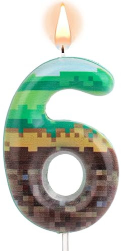 Pixel Geburtstagstorte Kerzen, Grün Pixel Kerze Geburtstagsdeko Zahlenkerze Pixeldruck Zahlen Kuchenaufsätze für Geburtstag Hochzeit Jubiläum Mottopartys (6)