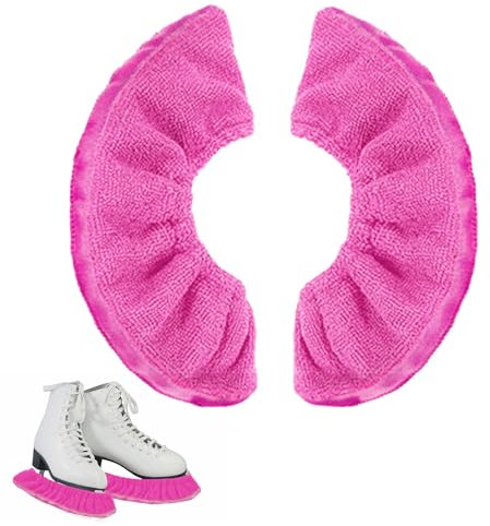 JAMSSOW 1 Paar Kufenschoner Schlittschuhe,Elastische Eiskunstlauf Eishockey,Schlittschuh Schoner,Schlittschuhe Kufenschoner Kufenstrümpfe,Kufenschutz Zubehör für Erwachsene Kinder(Rosa,ca. 40 * 7cm)