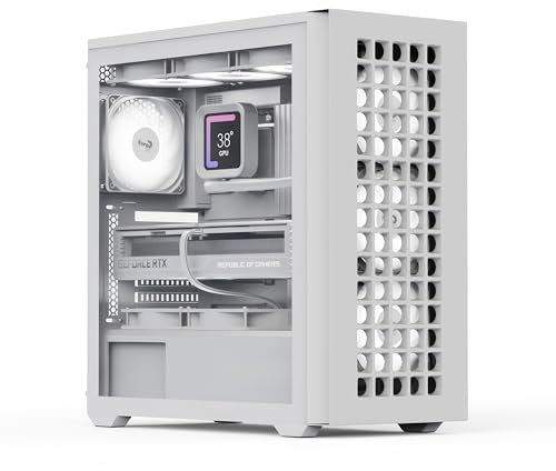 AeroCool D502A Case Mid Tower, pannello frontale a rete, supporto per radiatore da 360 mm, 11 slot per ventole, GPU da 400 mm, ATX/m-ATX/mini-ITX, filtri antipolvere magnetici, costruzione in acciaio