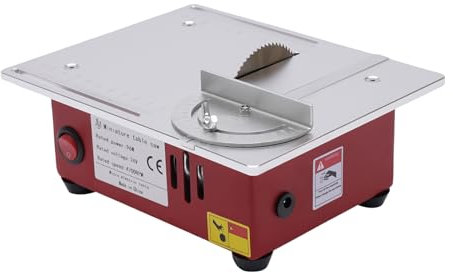 Mini sierra circular de mesa, 9200-9500RPM, sierra de mesa portátil de precisión, 7 marchas, fuente de alimentación ajustable, multifuncional para carpintería, sierra de mesa DIY