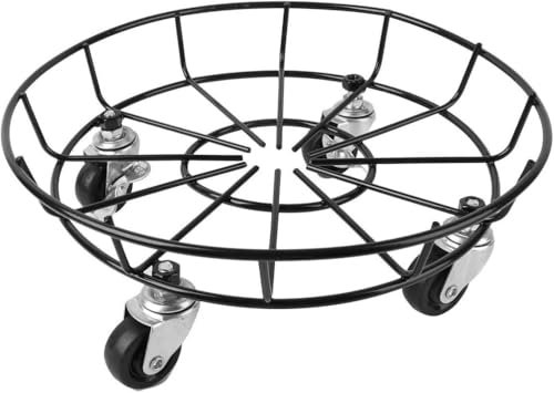 Carrito para macetas redondo de 30 cm, soporte para macetas con ruedas, ayuda de transporte de metal, para cubrir plantas, maceta, jardín, hogar, oficina, jardín