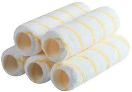 Lot de 5 grands rouleaux de peinture en microfibre de 22,9 cm - Rouleaux de peinture murale en peluche - Manchons de rouleau de peinture pour décoration de maison, revêtements de sol et plafonds