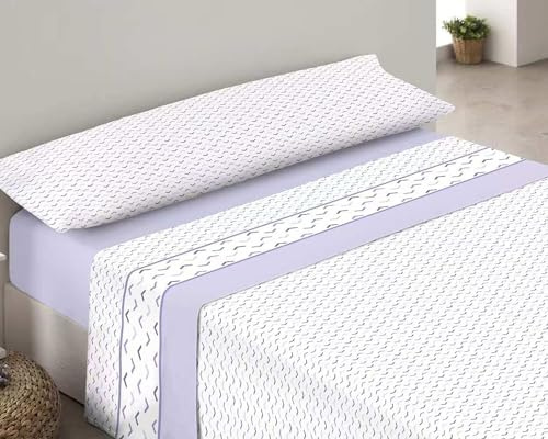 DECODEKO Juego de Sábanas Pirineo Termica 3 Piezas - Sábanas de Otoño/Invierno Tejido Polar, Bajera 90x190cm, Encimera de 160x260cm y una Funda Almohada 45x110cm(Malva, Cama 90)
