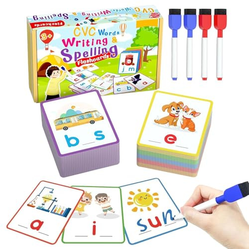 Wimnqie Juguetes Educativos De Alfabeto | Juegos De Lectoescritura Y Ortografía | Herramienta Educativa Tarjetas Didácticas Escritura Niños 3 A 6 Años Escuela Infantil Hogar