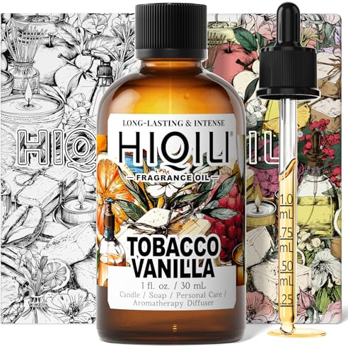 HIQILI Tobacco Vanilla Fragrance Oil for Diffuser & DIY Soap Making Scent | Inspired by T.Ford Tobacco Vanille,for Aromatherapy,Soap Making Scent,Long Lasting Rich & Spicy Scents - 30mL / 1 fl.oz